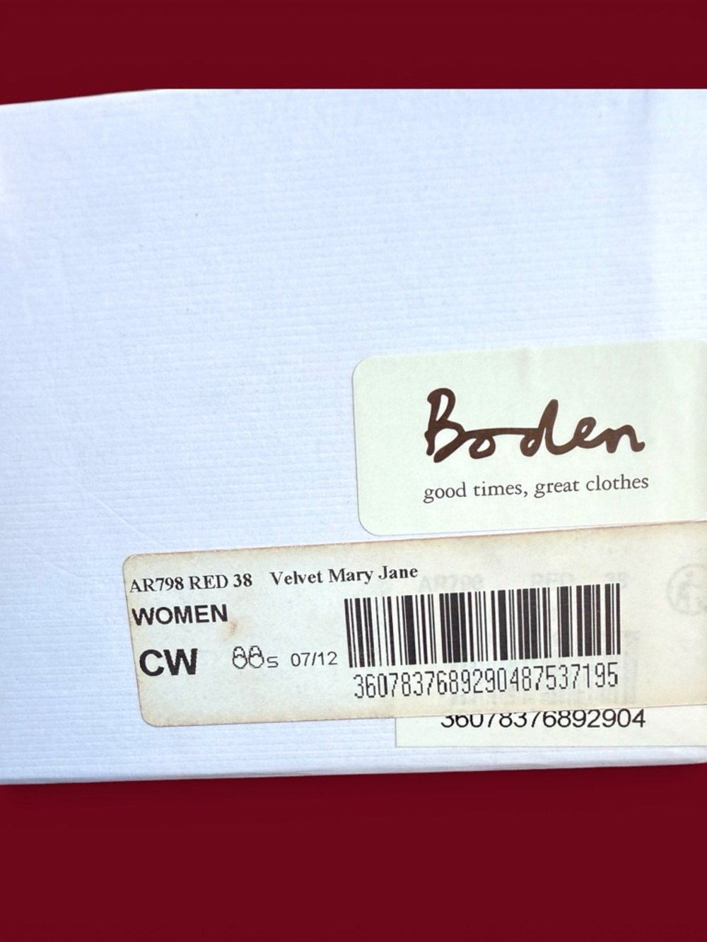 Boden Red Velvet Mary Jane Block Heels with Buckle Strap - Picture 8 of 8